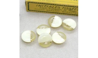 6 Boutons / 18MM / Jaune bicolore