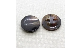 6 Boutons / 28MM / Marron nervuré