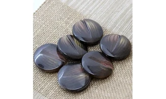 6 Boutons / 28MM / Marron nervuré