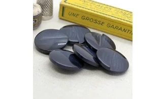 6 Boutons / 28MM / Bleu nervuré