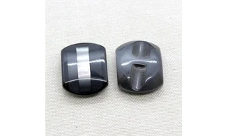 6 Boutons / 27MM / ovoide Noir et nacre