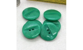 6 boutons / 27MM / Vert à paillettes