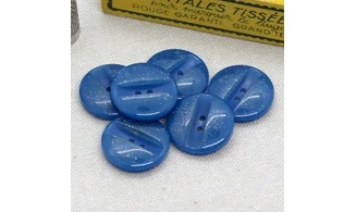 6 boutons / 22MM / Bleu à paillettes