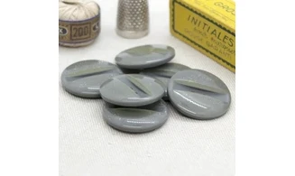 6 boutons / 27MM / Gris à paillettes