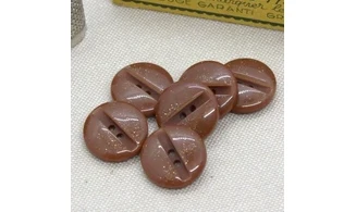 6 boutons / 18MM / Marron à paillettes