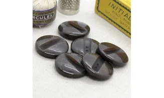 6 boutons / 22MM / Marron à paillettes