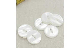 6 boutons / 23MM / Blanc