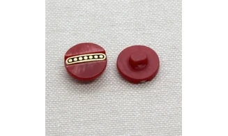 6 Boutons / 13MM / Rouge et or