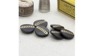 6 Boutons / 18MM / Noir et or