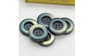 6 boutons / 27MM / Vert irisé