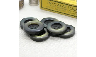 6 boutons / 27MM / Vert irisé