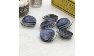 6 Boutons / 18MM / Triangle bleu