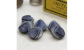 6 Boutons / 15MM / Triangle bleu