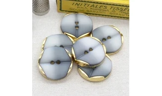 6 Boutons / 35MM / Gris et doré
