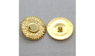 6 Boutons / 32MM / Métal doré Marguerite