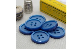 6 Boutons / 27MM / Bleu