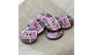6 Boutons / 27MM / violet et doré
