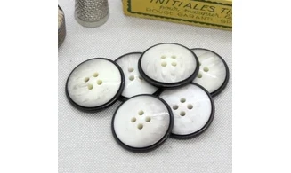 6 Boutons / 27MM / marron et beige