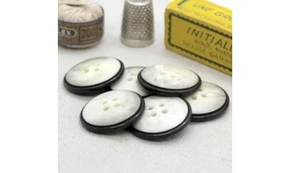 6 Boutons / 27MM / marron et beige