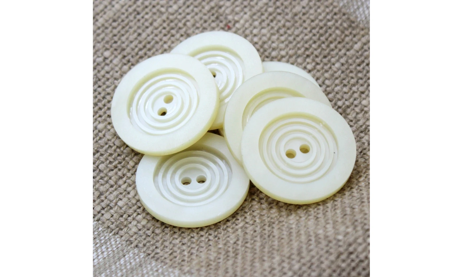 6 Boutons / 27MM / Beige "Cercles"
