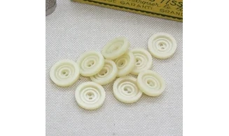 10 Boutons / 14MM / Beige "Cercles"