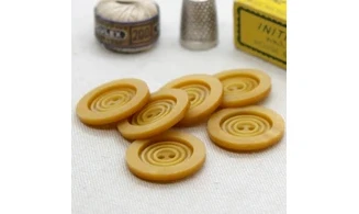 6 Boutons / 27MM / Brun "Cercles"