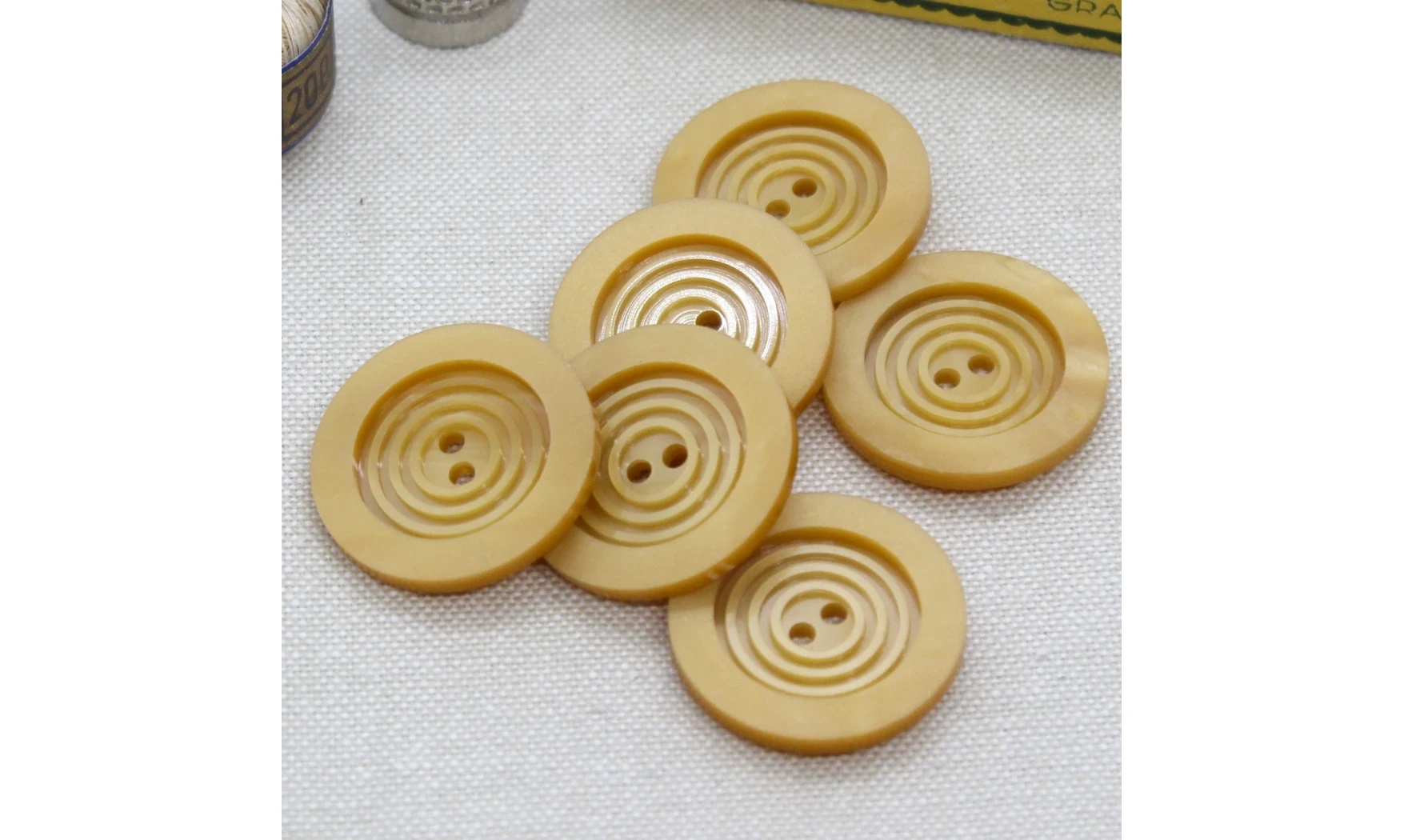 6 Boutons / 27MM / Brun "Cercles"