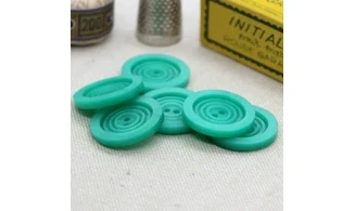6 Boutons / 22MM / Vert "Cercles"