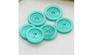 6 Boutons / 18MM / Vert "Cercles"