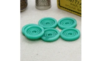 6 Boutons / 18MM / Vert "Cercles"
