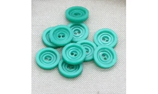 10 Boutons / 14MM / Vert "Cercles"
