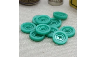 10 Boutons / 14MM / Vert "Cercles"