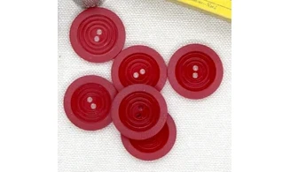 6 Boutons / 22MM / Rouge "Cercles"