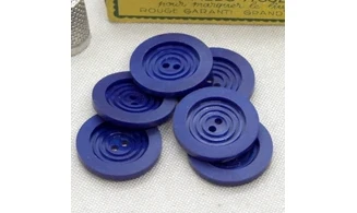 6 Boutons / 27MM / Bleu "Cercles"