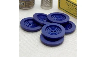 6 Boutons / 27MM / Bleu "Cercles"