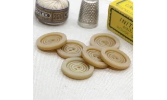 6 Boutons / 22MM / Brun sable "Cercles"