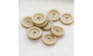 10 Boutons / 14MM / Brun sable "Cercles"