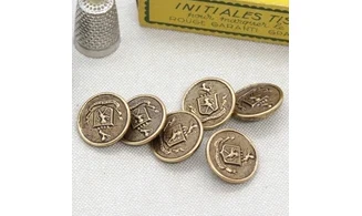 6 Boutons / 19MM / Métal "Blason"