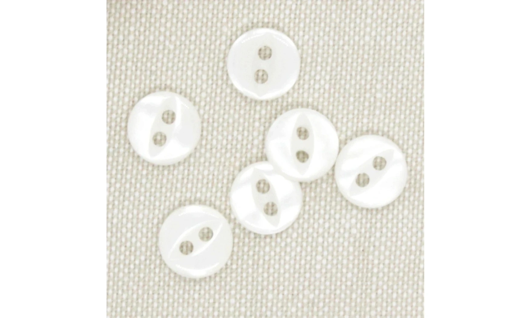 6 boutons / 10MM / Blanc