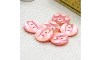 6 Boutons / 14MM / Rose "Marbrures"