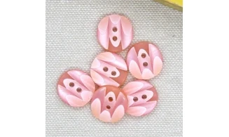 6 Boutons / 14MM / Rose "Marbrures"