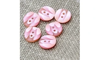 6 Boutons / 14MM / Rose "Marbrures"
