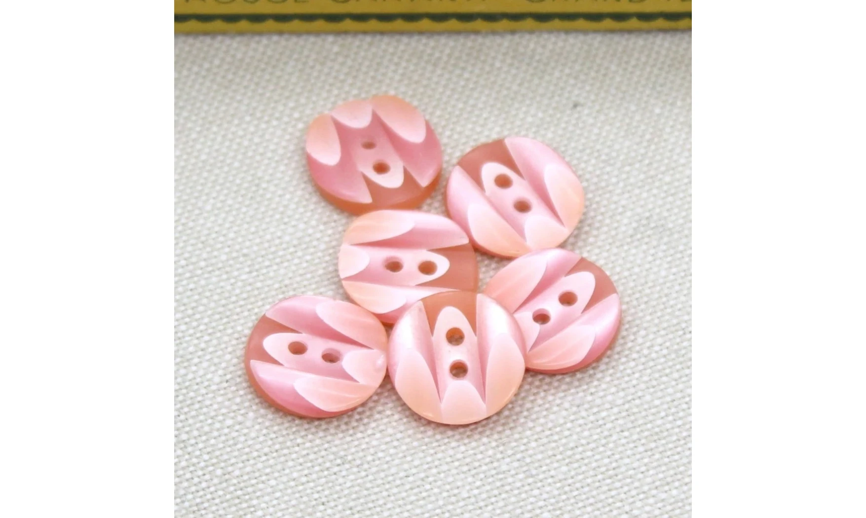 6 Boutons / 14MM / Rose "Marbrures"