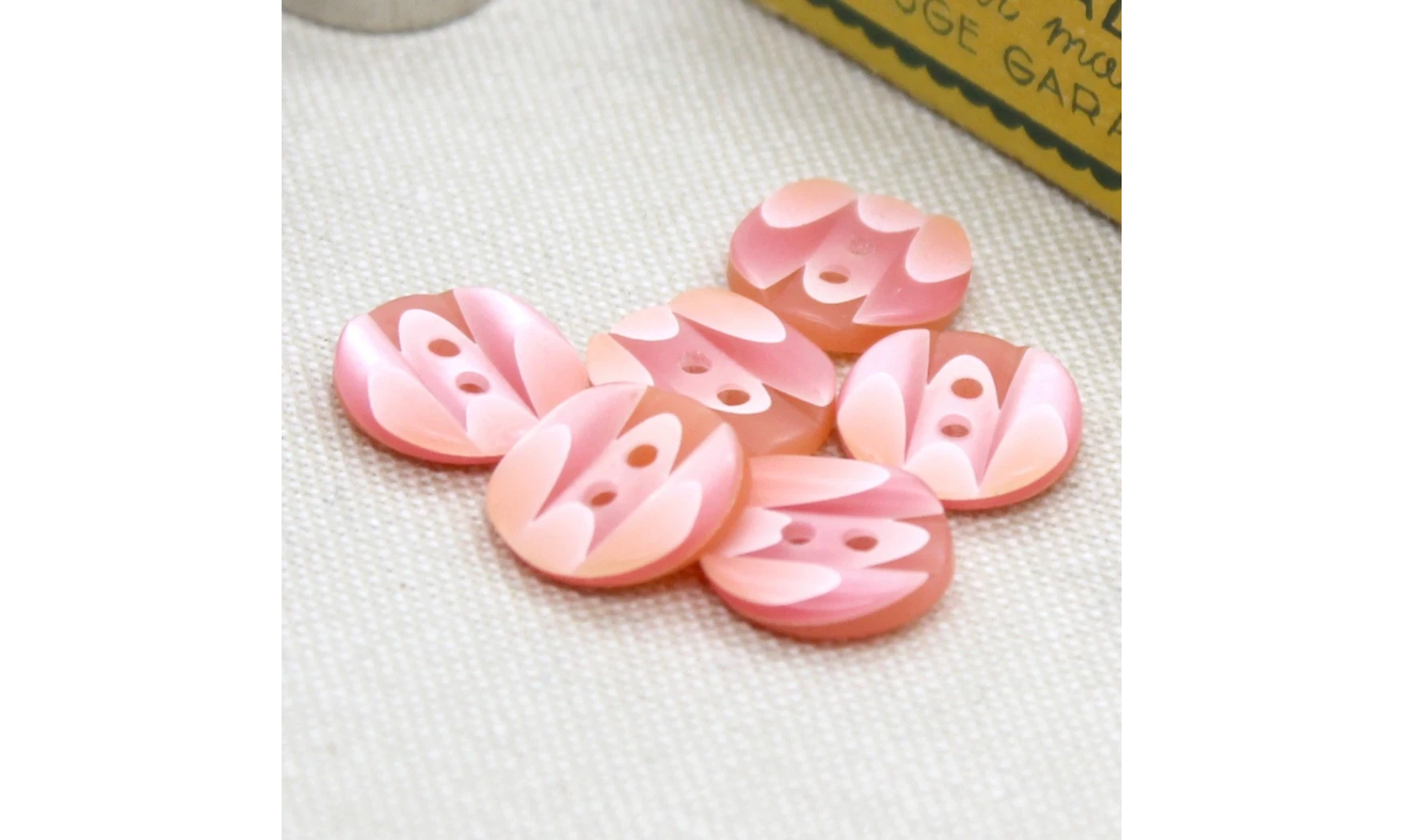 6 Boutons / 14MM / Rose "Marbrures"