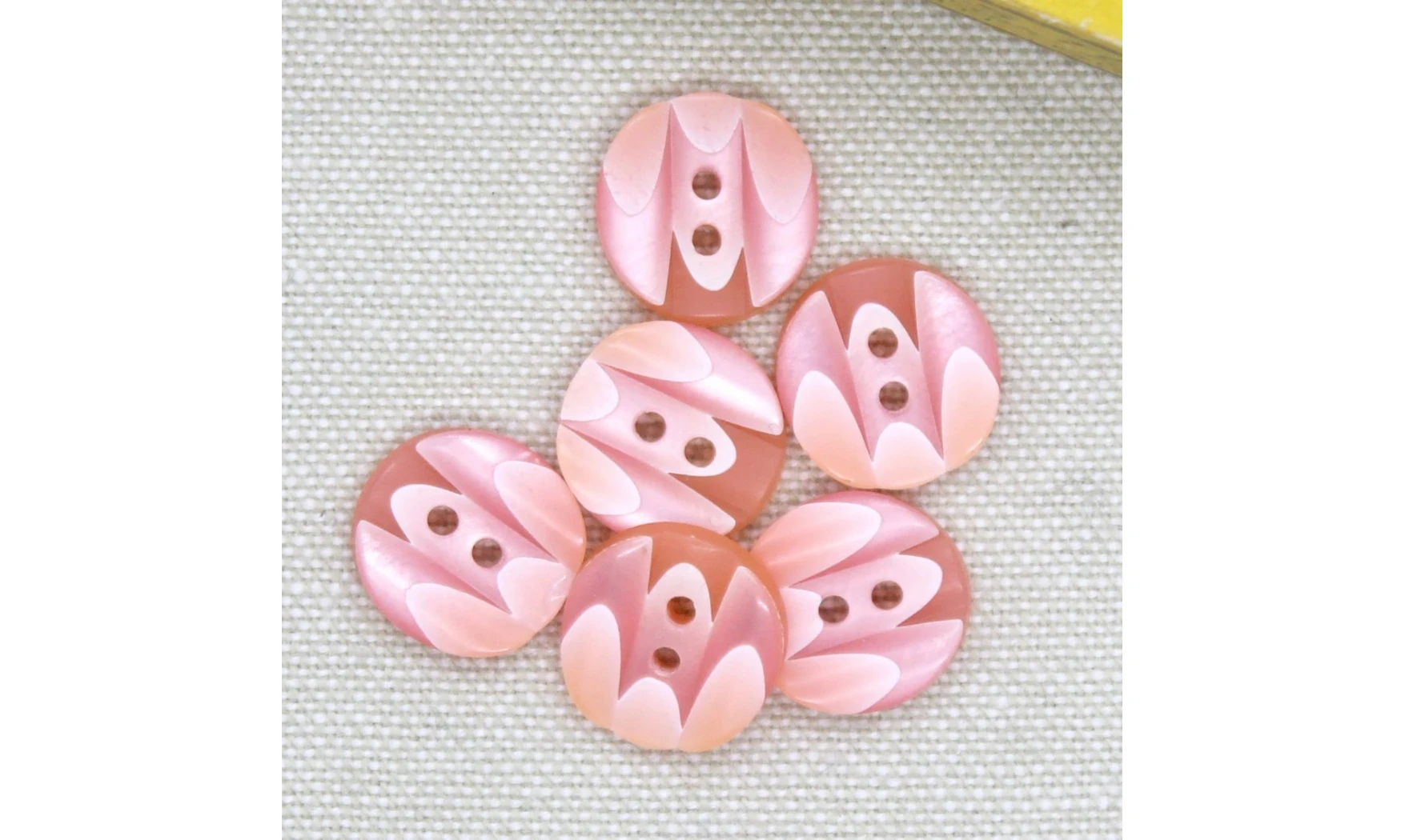 6 Boutons / 14MM / Rose "Marbrures"