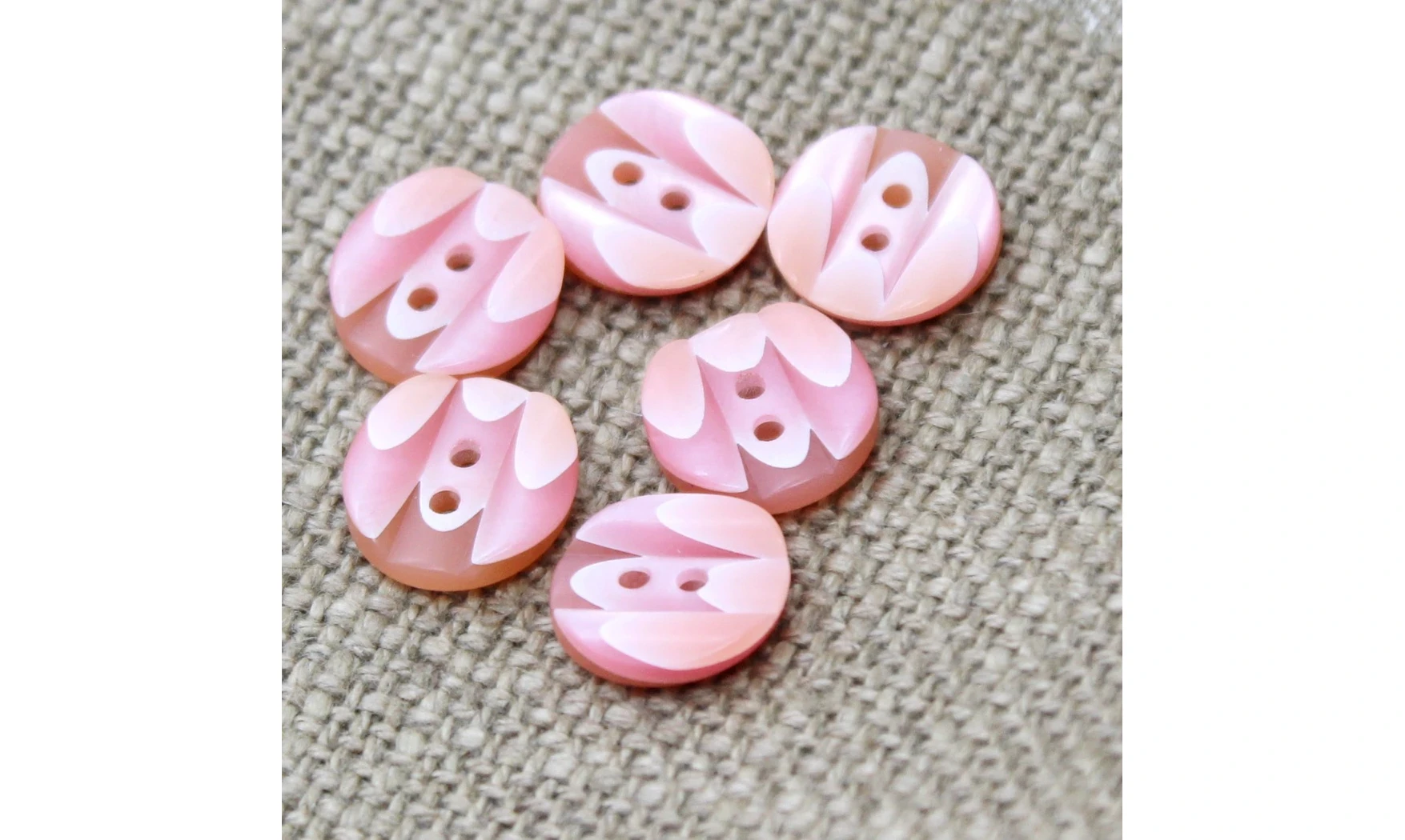 6 Boutons / 14MM / Rose "Marbrures"