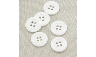 6 boutons / 19MM / Blanc