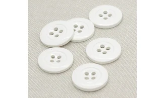 6 boutons / 19MM / Blanc