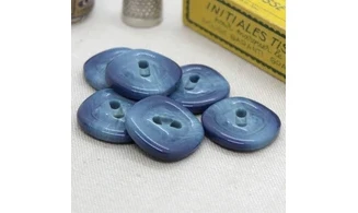 6 Boutons / 25MM / Bleu
