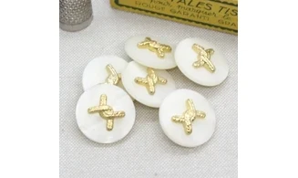 6 Boutons / 23MM / Noeud doré